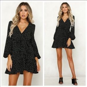 NWOT Hello Molly Polka Dot Long Sleeve Dress XS